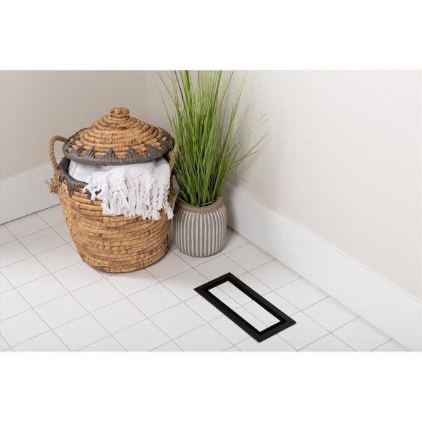 Aria Vent Fittes Aria Vent 4 in. H X 12 in. W Matte Black ABS Plastic Floor Register LITE4X12BLK - main